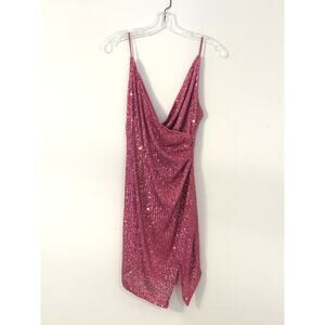 Hello Molly Pink Sequin Party Dress Size M